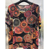 T-SHIRT NERO/MULTICOLOR CON BALZA SUL FONDO