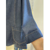 GIACCA DENIM DOPPIO BOTTONE E TASCHE, IMPUNTURA MOKA A VISTA