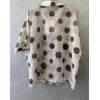 CAMICIA FANTASIA POIS, TINTA UNITA, TAGLIO A SCATOLA