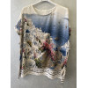 BLUSA STAMPA SANTORINI FONDO BIANCO