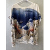 BLUSA STAMPA SANTORINI FONDO BIANCO
