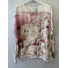BLUSA STAMPA SANTORINI FONDO BIANCO
