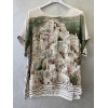 BLUSA STAMPA SANTORINI FONDO BIANCO