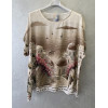BLUSA STAMPA SANTORINI FONDO BIANCO