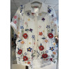 TWIN SET BIANCO FIORI MULTICOLOR CANOTTA E CAMICIA