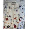 TWIN SET BIANCO FIORI MULTICOLOR CANOTTA E CAMICIA
