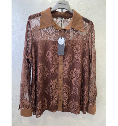 CAMICIA MORE BY SISTE'S IN PIZZO COLOR CIOCCOLATO