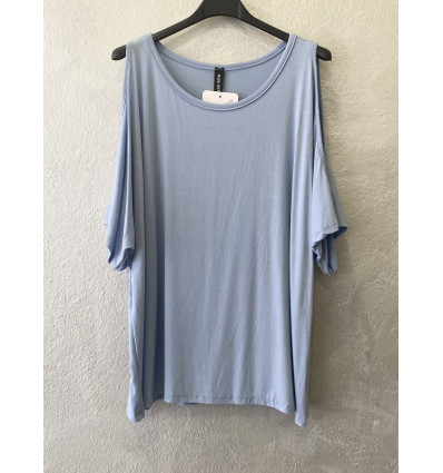 MAGLIA TINTA UNITA CON OBLO SULLE SPALLE