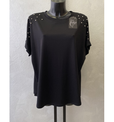 T-SHIRT PERLE E BORCHIETTE