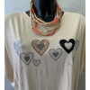 T-SHIRT CUORI E STRASS