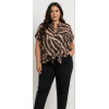 CAMICIA ANIMALIER, COLLETTO ALLA COREANA, TAGLIO A SCATOLA