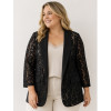 GIACCA IN PIZZO APERTA CON REVERS , FINTE TASCHE