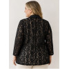 GIACCA IN PIZZO APERTA CON REVERS , FINTE TASCHE