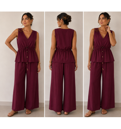 COMPLETO CANOTTA CON COULISSE E PANTALONE MORBIDO