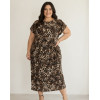 ABITO ANIMALIER IN RASO CON DRAPPEGGIO A LATO