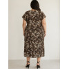 ABITO ANIMALIER IN RASO CON DRAPPEGGIO A LATO