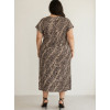 ABITO ANIMALIER IN RASO CON DRAPPEGGIO A LATO