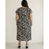 ABITO ANIMALIER IN RASO CON DRAPPEGGIO A LATO