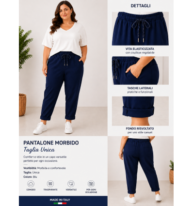 PANTALONE IN BENGALINA CON COULISSE NUOVA CARTELLA AUTUNNALE