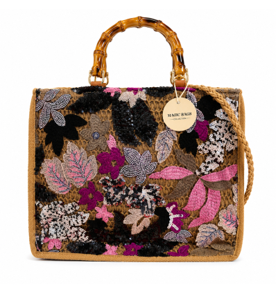 BORSA IN SIIMIL RAFIA CON MANICI BAMBU'