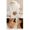 PARURE COLLANA GIROCOLLO E ORECCHINI COORDINATI MOD FIORE