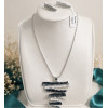 PARURE COLLANA GIROCOLLO E ORECCHINI COORDINATI MOD SILVER SCALINI