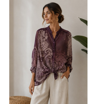 CAMICIA/SPOLVERINO IN MUSSOLA FANTASIA BANDANA