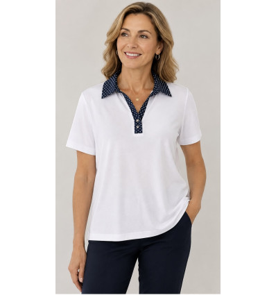 POLO COLLETTO DENIM POIS