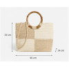 BORSA SIMIL RAFIA INTRECCIATA CON MANICI IN BAMBOO E TRACOLLA