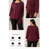 MAGLIA TINTA UNITA, MANICA A RAGLAN, NODO LATERALE