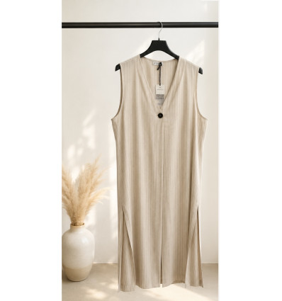 MAXI GILET KEY DI MICRO RIGA COLOR LAVAGNA