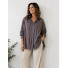 MAXI CAMICIA IN COTONE RIGA BASTONCINO