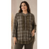 CAMICIA DOPPIATA IN TESSUTO MESH CON RUCHES DAVANTI