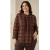 CAMICIA DOPPIATA IN TESSUTO MESH CON RUCHES DAVANTI