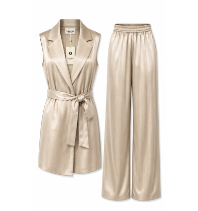 COMPLETO IN RASO CON RIGA GESSATA LUREX BRAND LADY CHIC