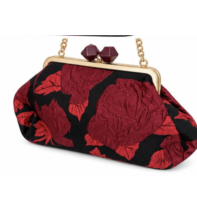 BORSA CLUTCH IN TESSUTO FANTASIA CON CATENA