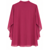 BLUSA EFFETTO CAMICIA PANNELLO GEOMETRICO, COLLETTO ALLA COREANA