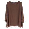 BLUSA KIMONO SOTTO JERSEY SOPRA GEORGETTE, PAILLETTES MANICHE