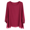 BLUSA KIMONO SOTTO JERSEY SOPRA GEORGETTE, PAILLETTES MANICHE