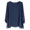 BLUSA KIMONO SOTTO JERSEY SOPRA GEORGETTE, PAILLETTES MANICHE