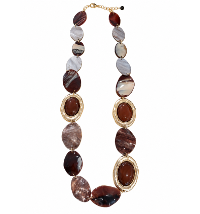 COLLANA IN ACCIAIO CON ELEMENTI IN RESINA