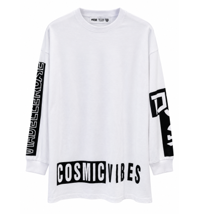 T-SHIRT BIANCA MANICA LUNGA LOGATA VDR