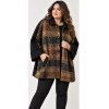 CABAN-PONCHO CURVY IN FANTASIA CHECK CON PAILLETTES BRAND SOPHIA CURVY